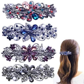 GeoGeoDIY pinza de pelo flor con cristal rhinestones para uso diario