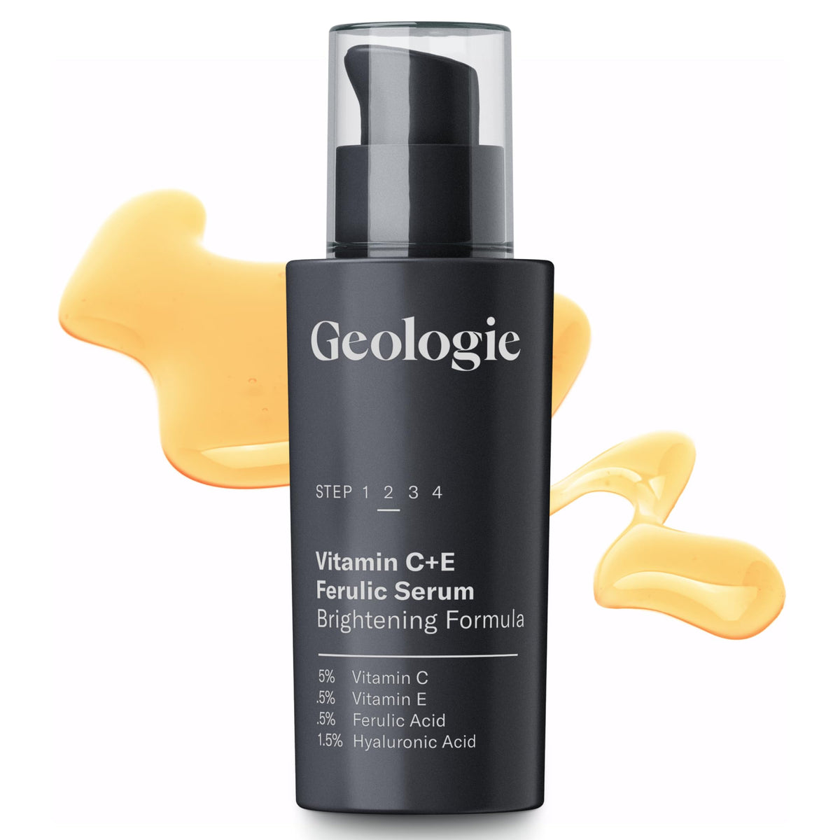 Geologie Serum Vitamina C+E Ferúlico en botella, ilumina la piel y protege contra radicales libres.