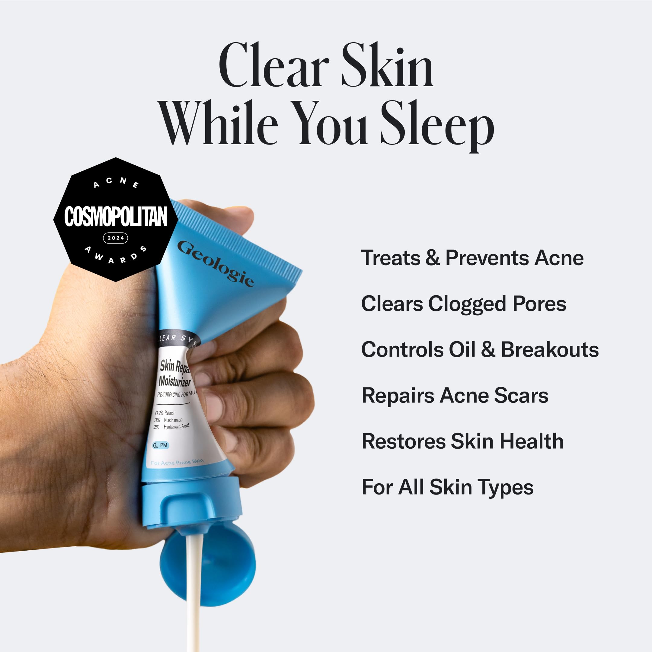 Geologie texture crème visage douce et satinée pour peau plus lisse.