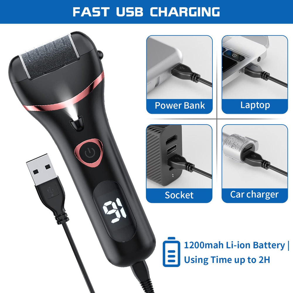 Geopu lima electrica para pies con cable de carga incluido para sesiones eficientes