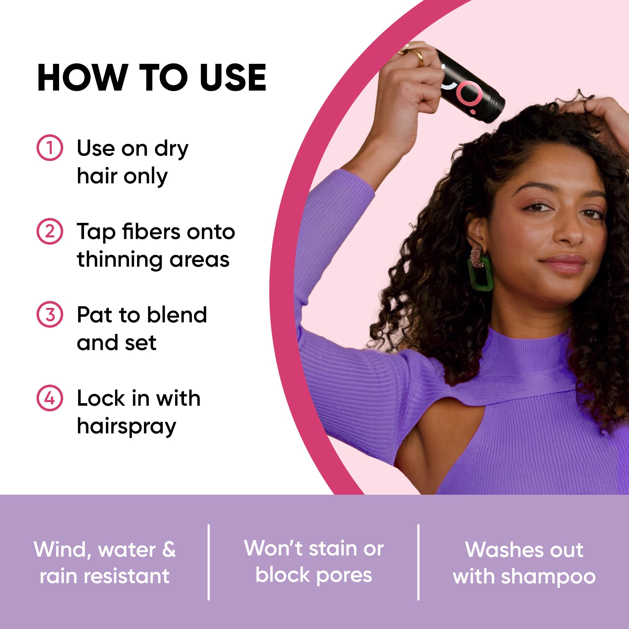 GBG Hair Fibers in hand ready for quick touch-ups