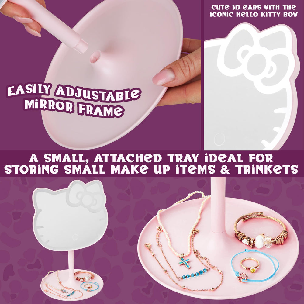 Get Trend Hello Kitty: espejo con iluminación táctil y base desmontable para escritorio