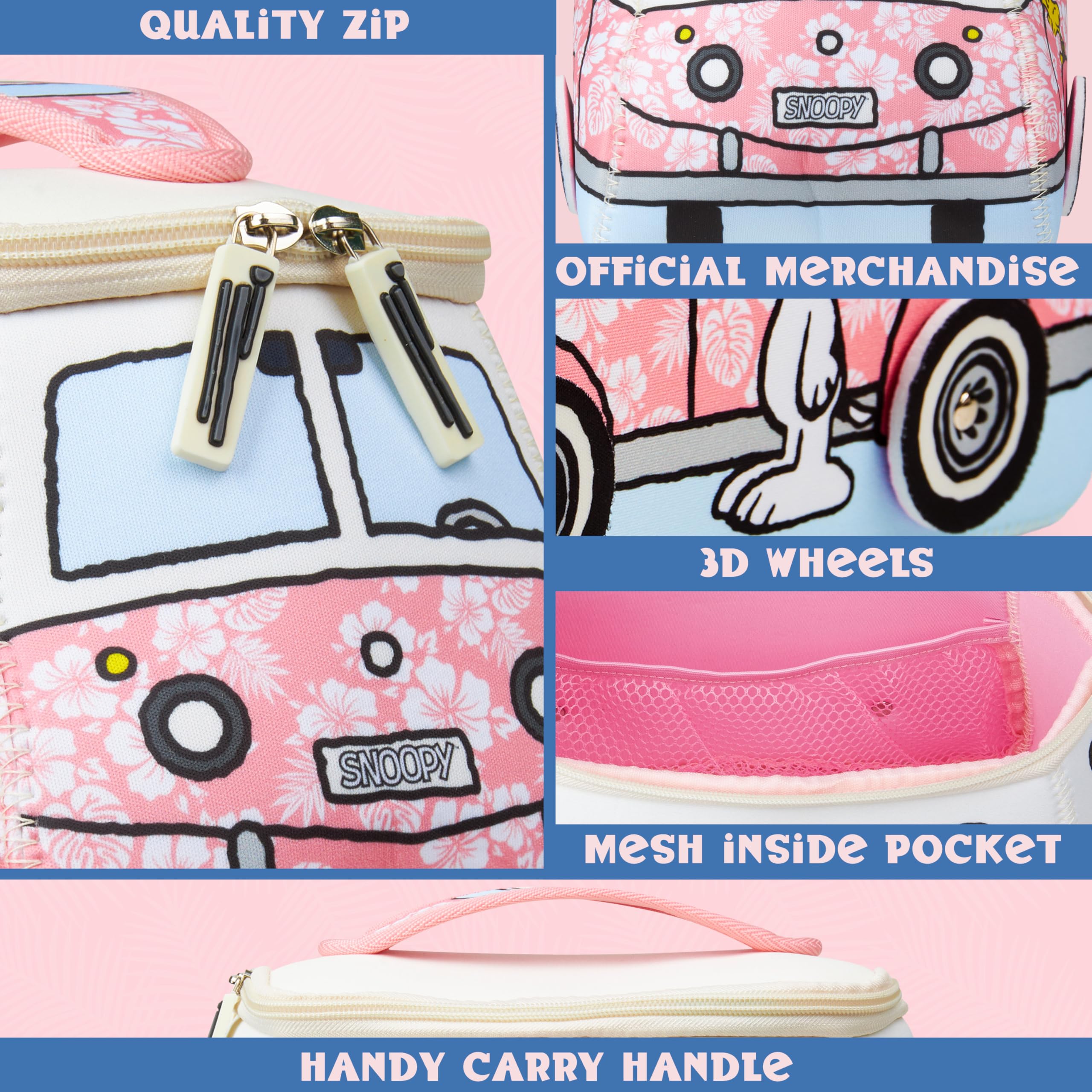 Get Trend Snoopy bolso skincare rosa, facilita llevar cuidados diarios.