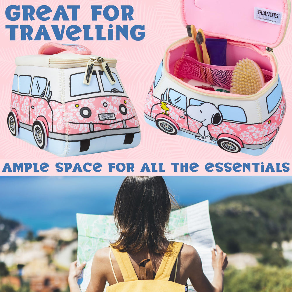 Get Trend Snoopy organizador de viaje rosa, práctico para compartimentos y orden.