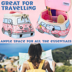 Get Trend Snoopy organizador de viaje rosa, práctico para compartimentos y orden.
