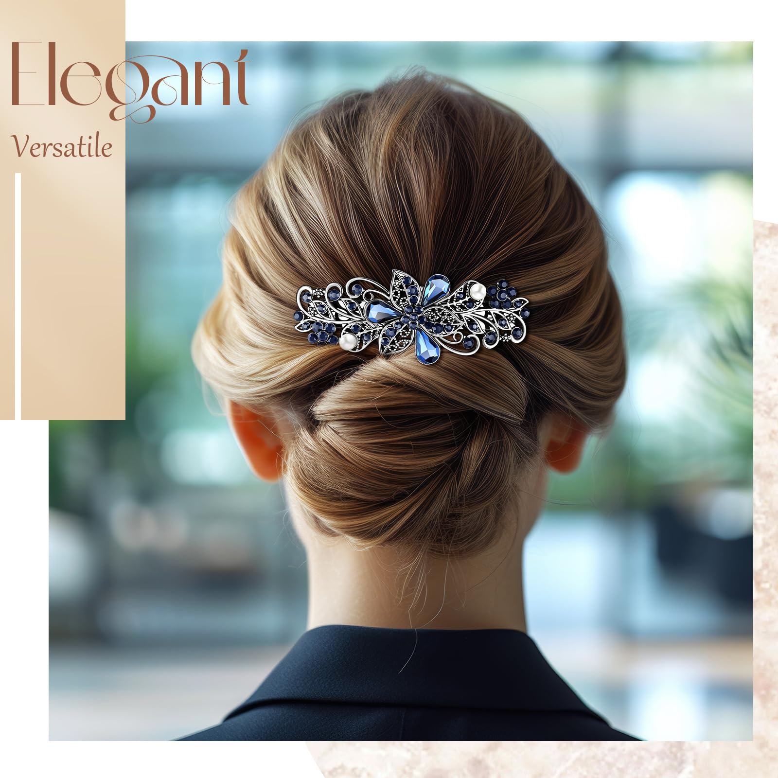 Geyoga accesorio cabello flor Francesa con perlas, toque sofisticado.