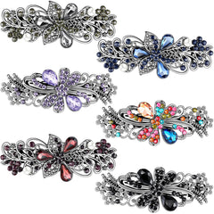 Geyoga broche cabello vintage con flor y perlas, look elegante.