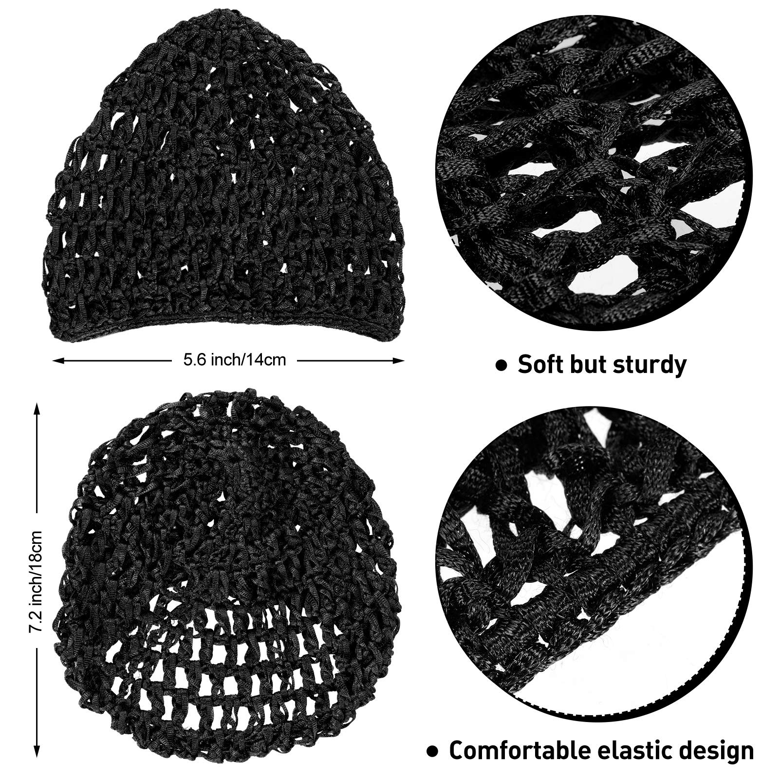 Geyoga gorro malla tejido negro para uso diario, ajuste cómodo.