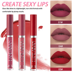 Labios líquidos de Geyomi en tres tonos para definición y color duradero.