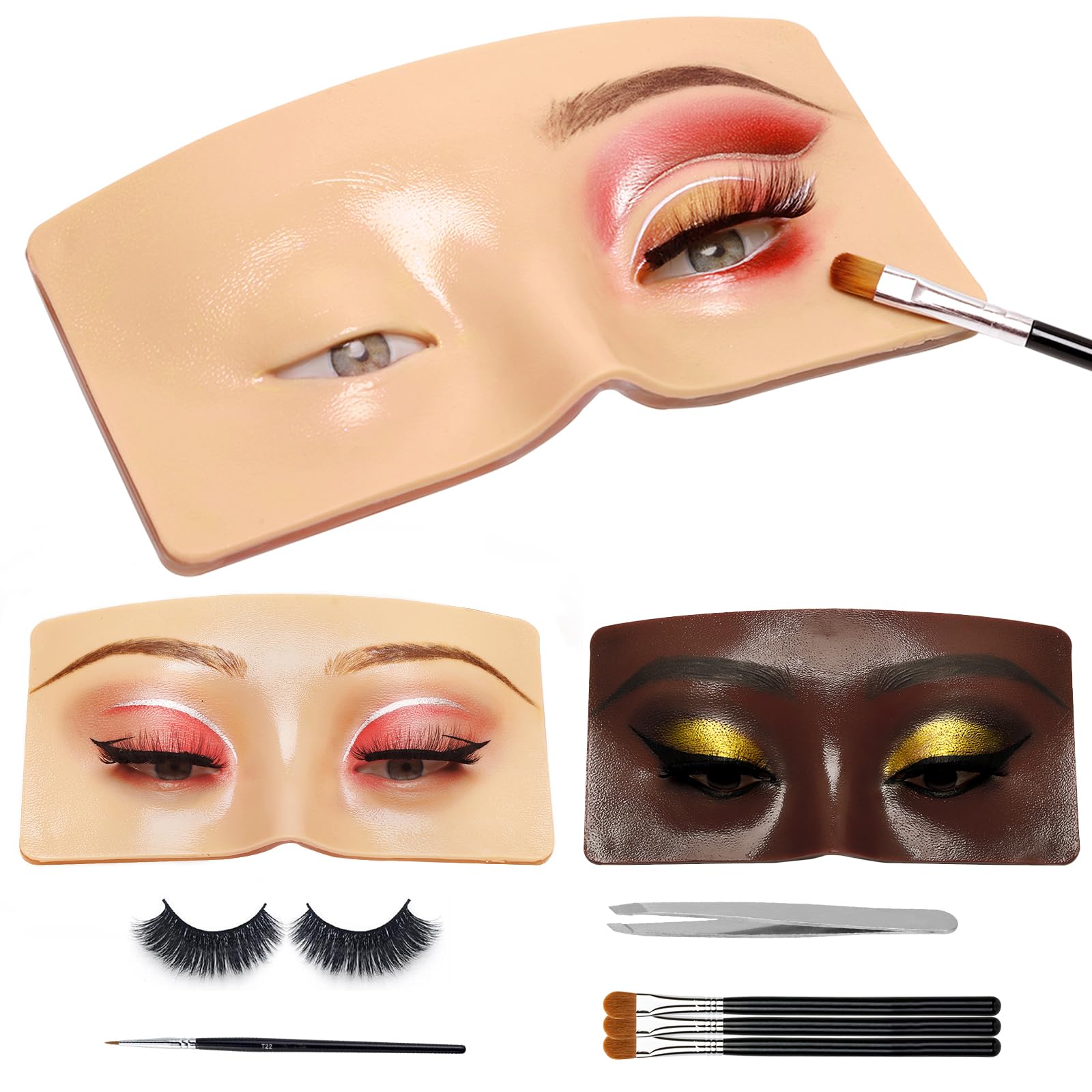 GFPGYQ tablero-practica-maquillaje-ojos-blanco para principiantes, práctica de ojos.
