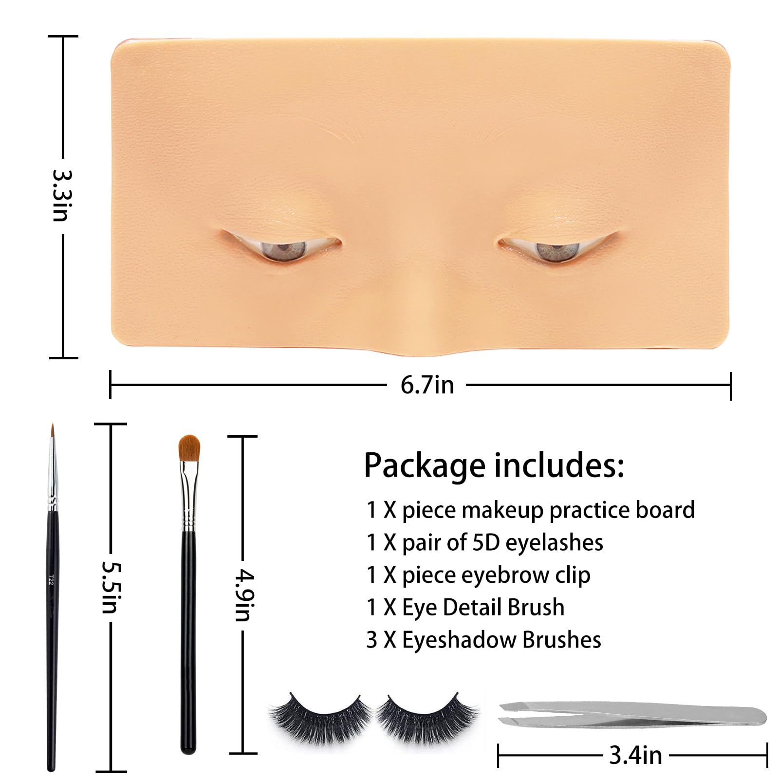 GFPGYQ tablero-practica-maquillaje-ojos-blanco, silicona suave para movimientos precisos.