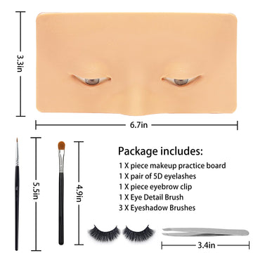 GFPGYQ tablero-practica-maquillaje-ojos-blanco, silicona suave para movimientos precisos.