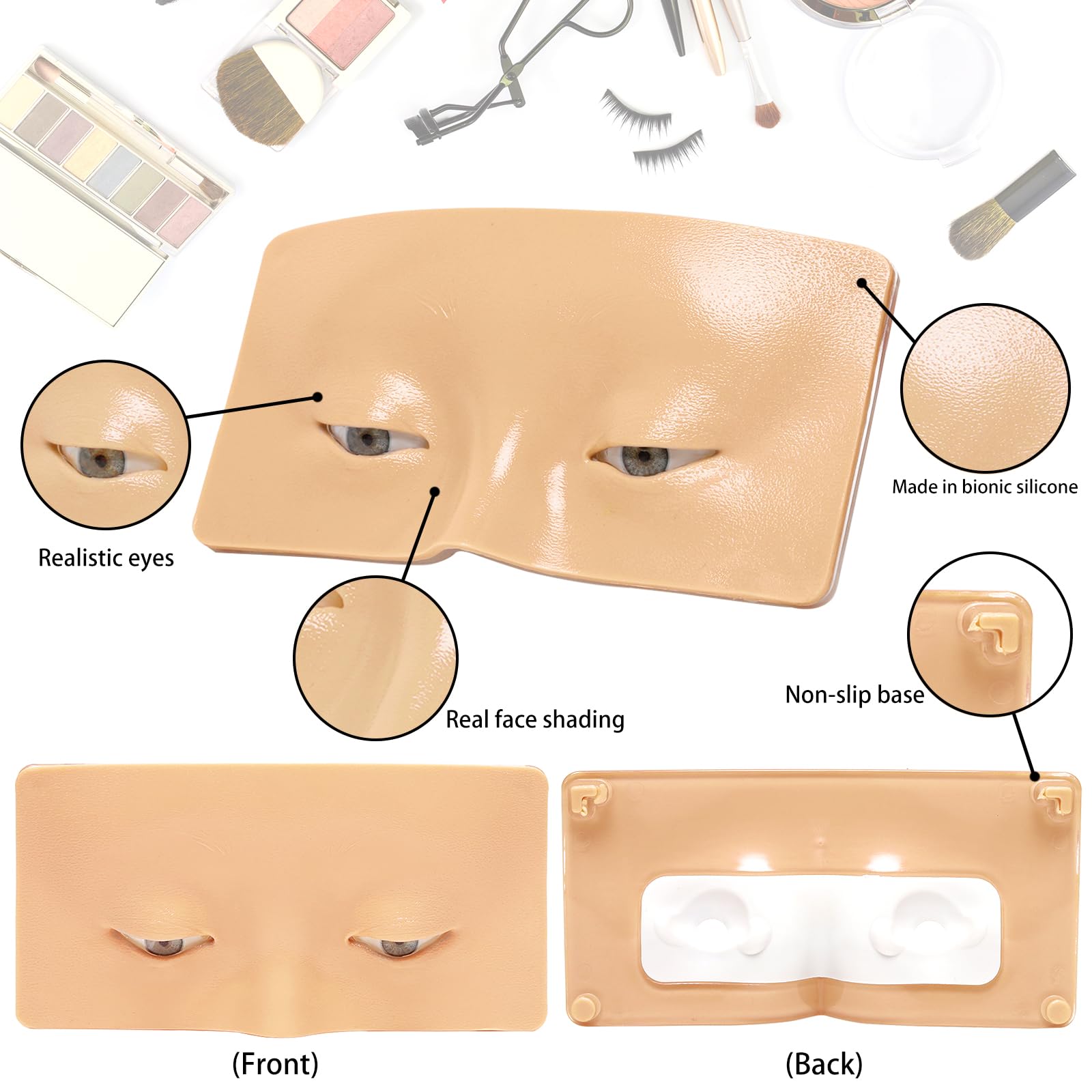 GFPGYQ tablero-practica-maquillaje-ojos-blanco, reutilizable más de 7000 usos.