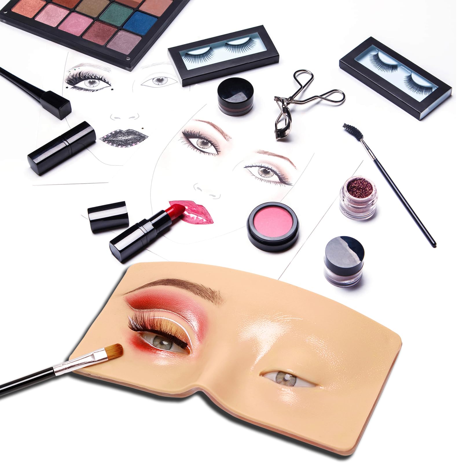 GFPGYQ accesorios incluidos para practicar pestañas y cejas con detalle.