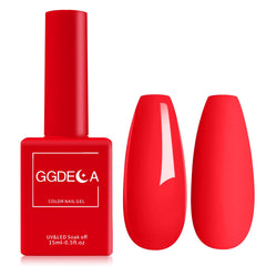 GGDECA esmalte gel rojo neón ofrece color intenso para uñas brillantes.