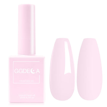 GGDECA gel rosa claro en botella color para manicura suave y uniforme.