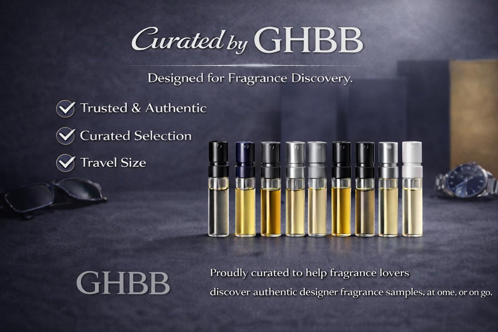 GHBB set muestras diseño fragancias para viajes, cómodo y compacto.