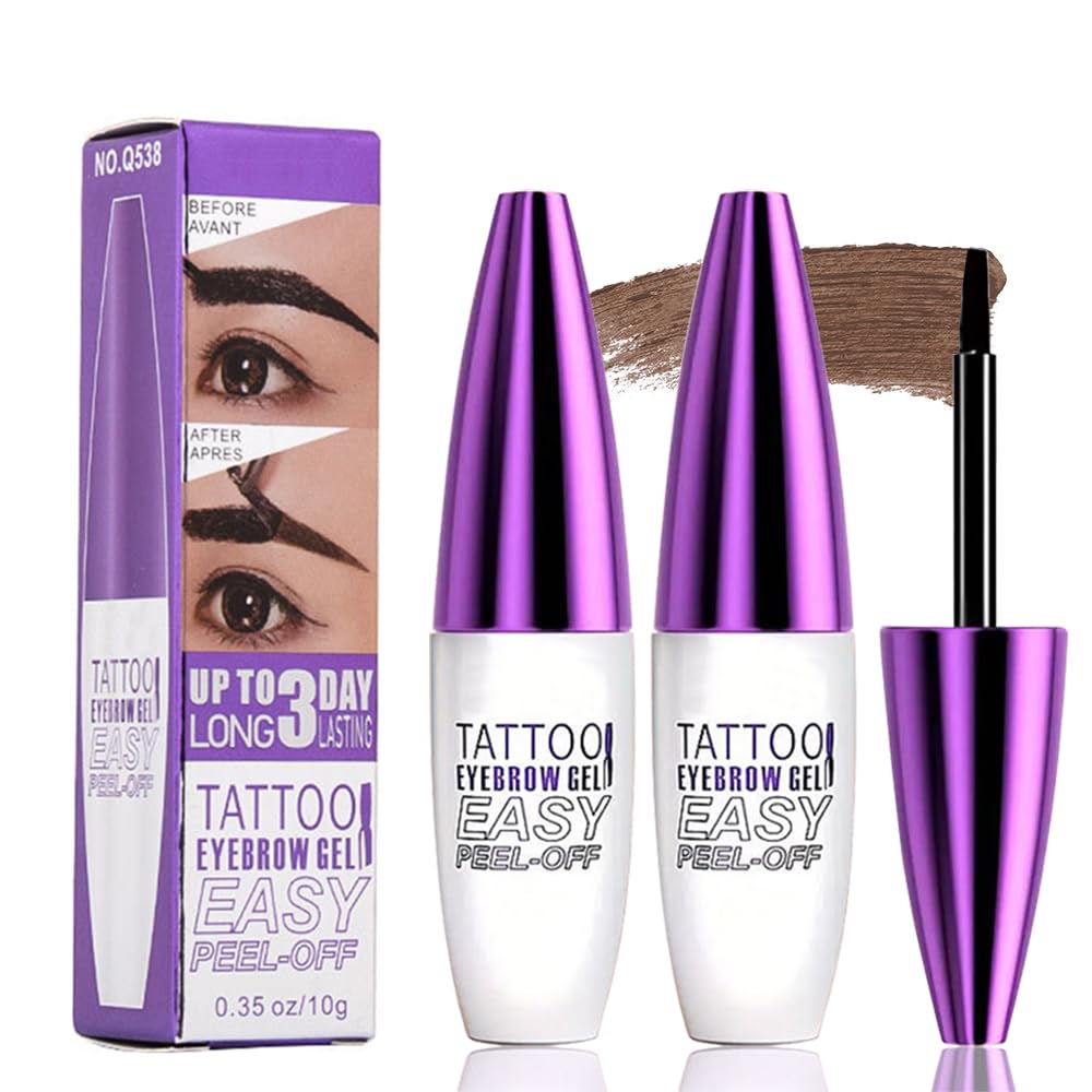 GHFCZOO Brow Tint 2-Piece jar close-up shows rich dark-brown shade for defined arches.