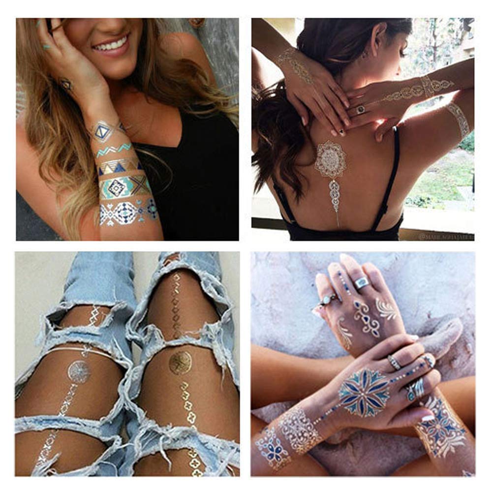 Tatuaje metálico GICUNK pulsera: accesorio decorativo para fiesta.