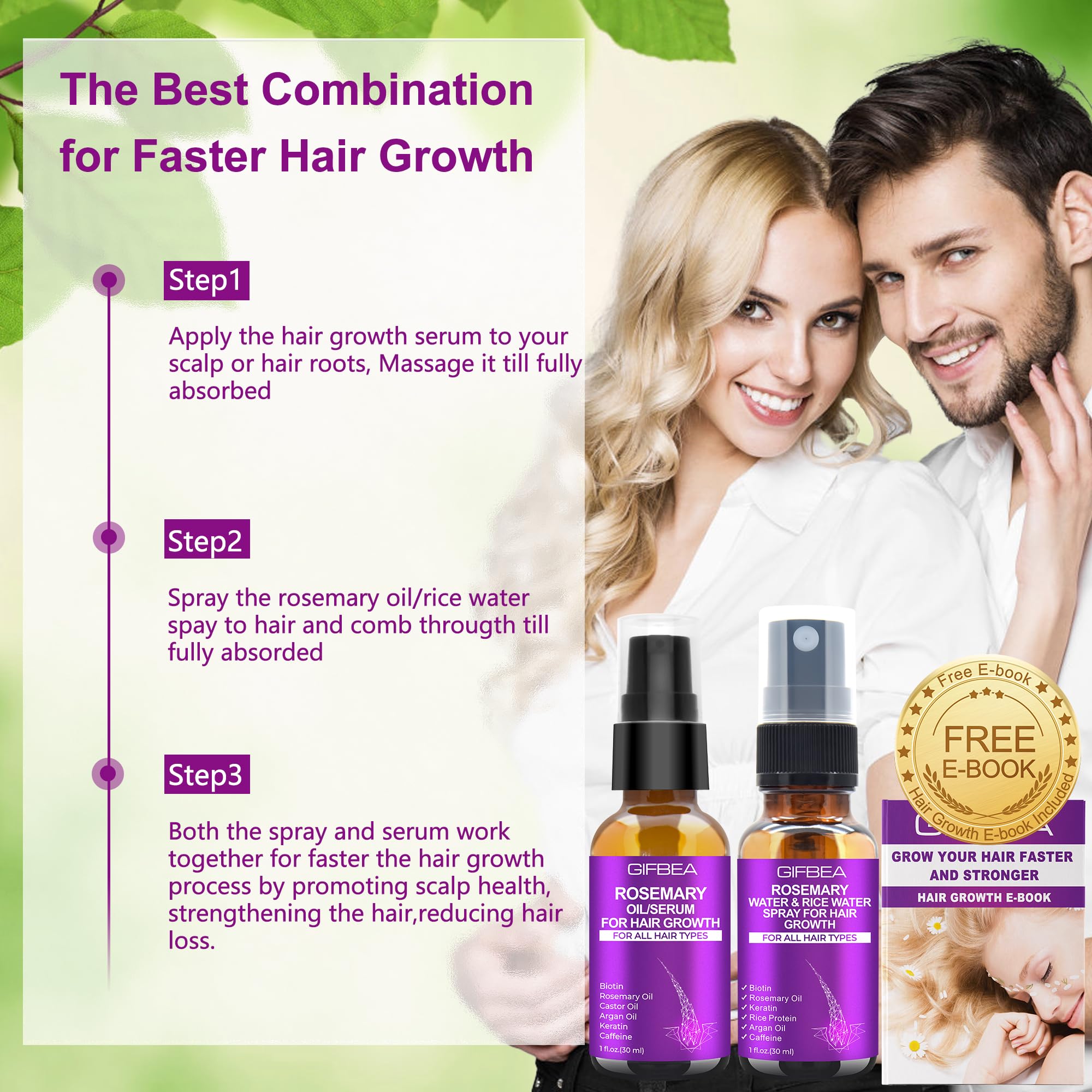 GIFBEA aplicación rápida y distribución uniforme en el cabello