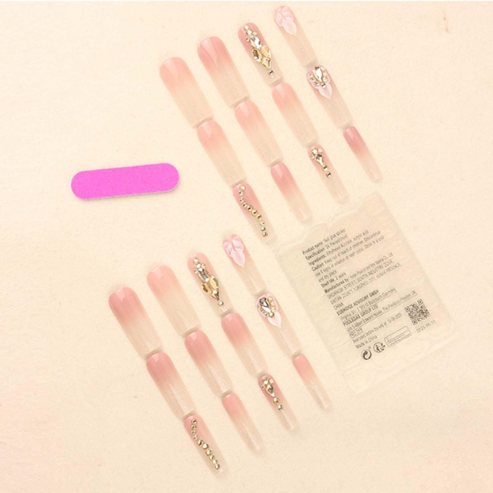 Gifiky uñas postizas con diseño cristal, estilo elegante para ocasiones.