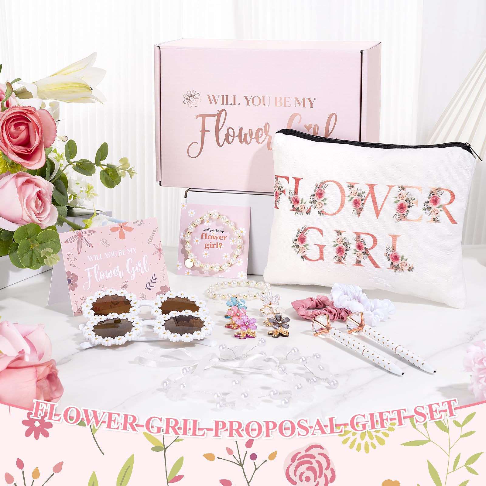 GiftSketch neceser de maquillaje para niña de las flores, almacenamiento práctico