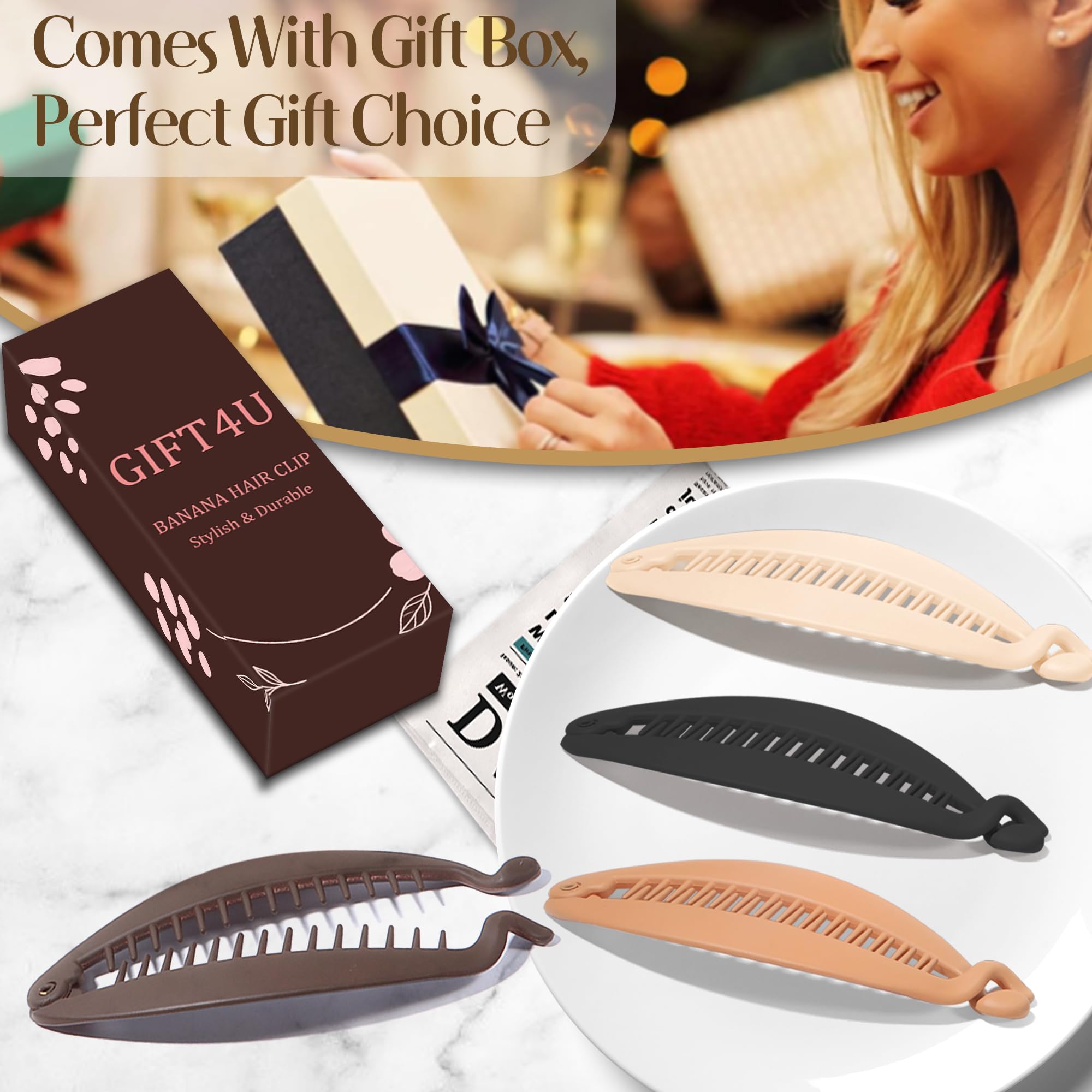 Gift4U pinza banana grande mecanismo de resorte firme.