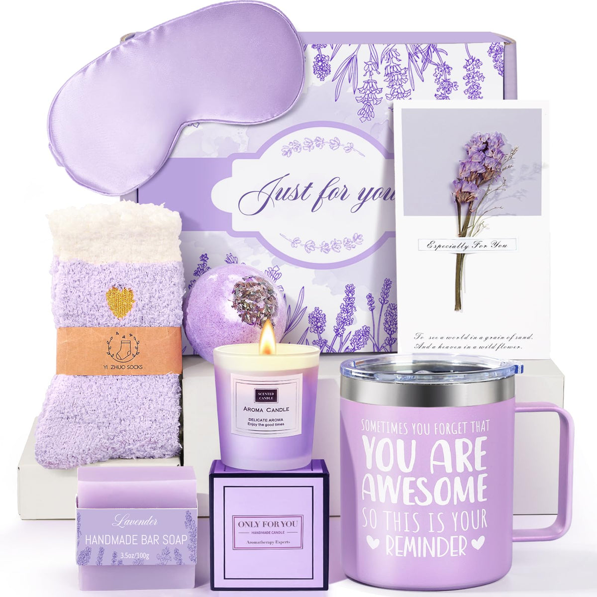 GiftPeak canasta spa lavanda para cumpleaños, regalo perfecto para ella