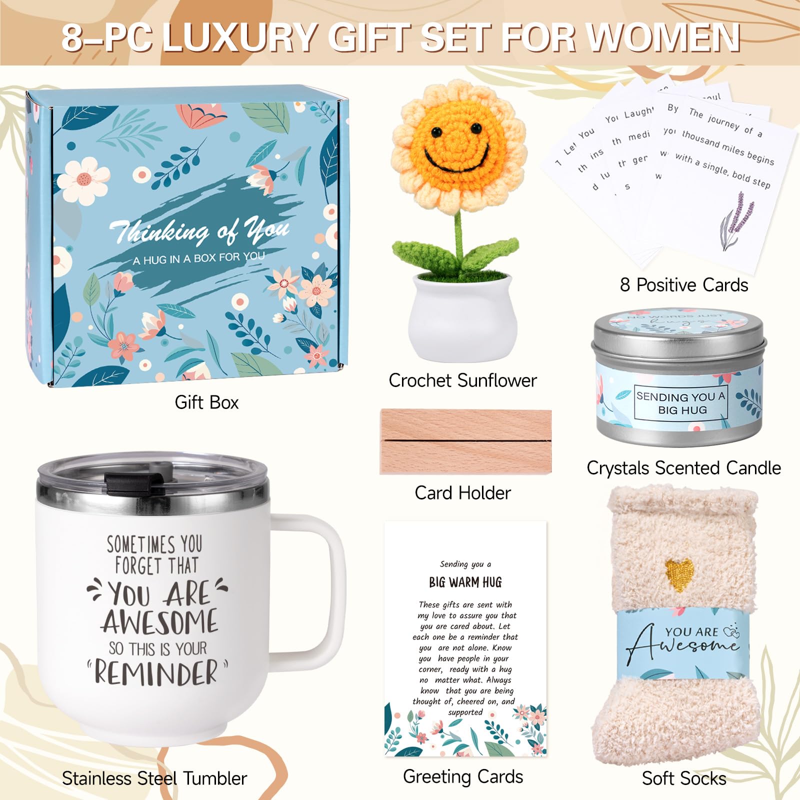 GiftPeak vela aromática con cristales para relajación en casa