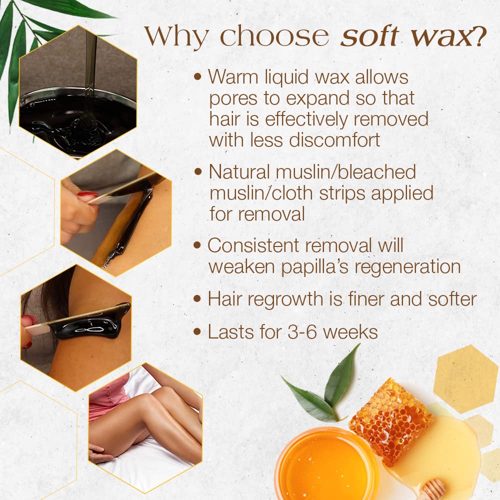 GIGI Dark Honee Soft Wax miel y aceite de ricino para piel hidratada