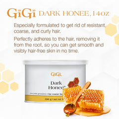 GIGI Dark Honee Soft Wax, piel normal a seca lista para uso facial y corporal