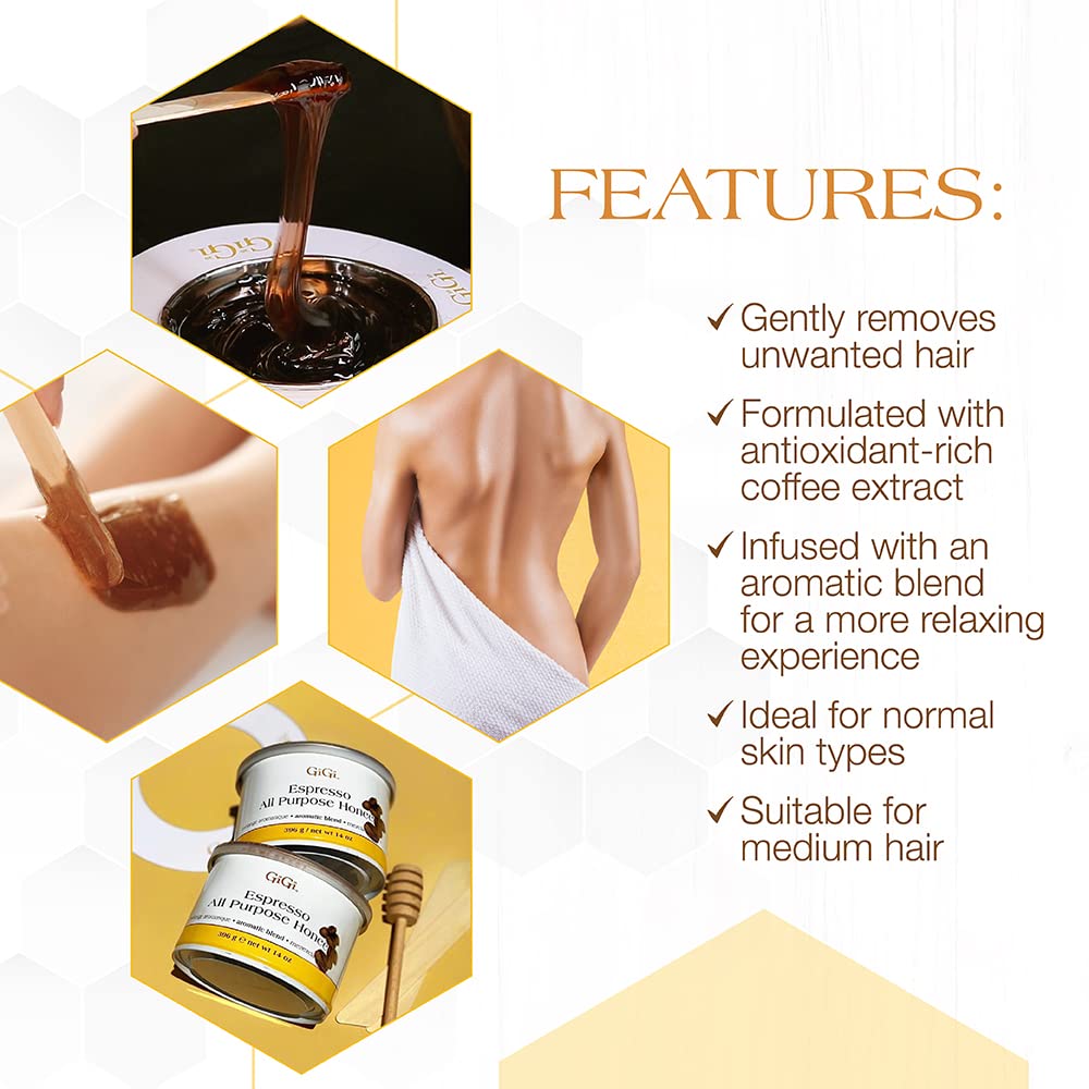 GIGI Espresso Honee: aplicación en piernas para resultados suaves y duraderos.