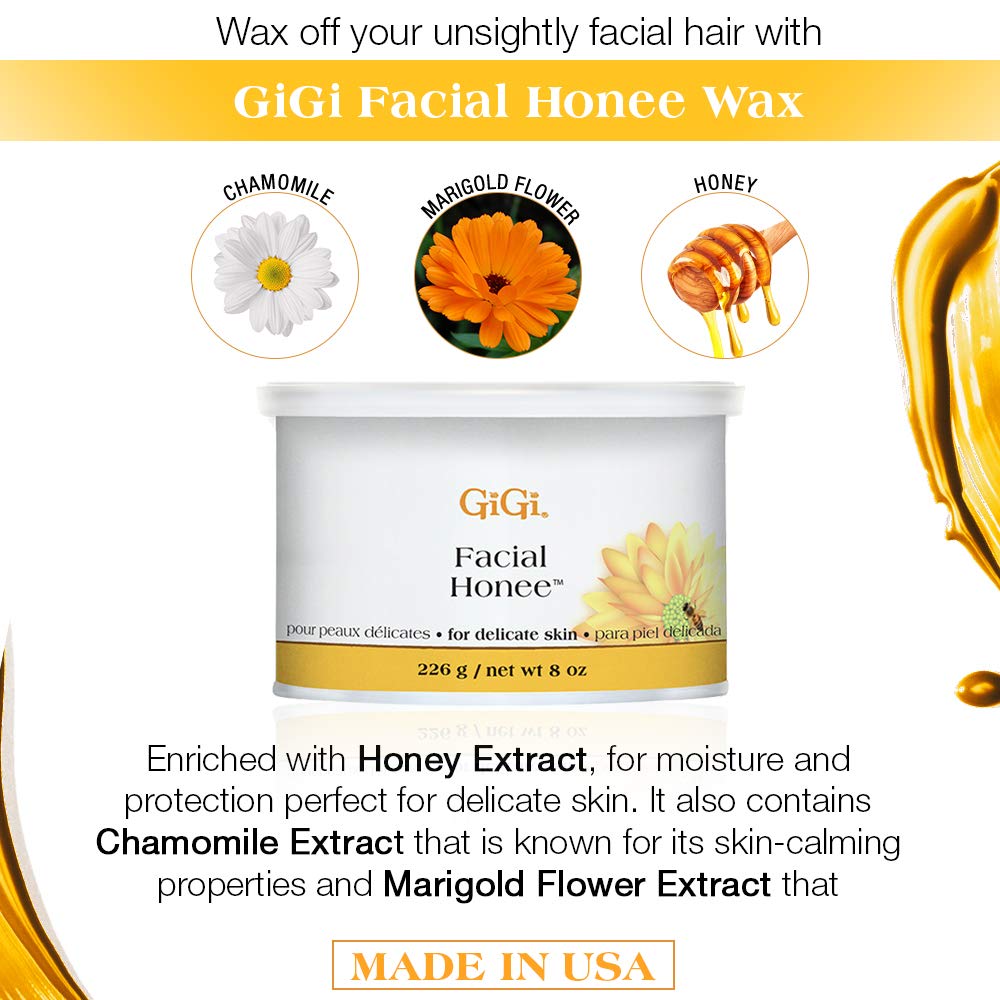 Textura sedosa tras depilar con GIGI Facial Honee Wax para piel suave.