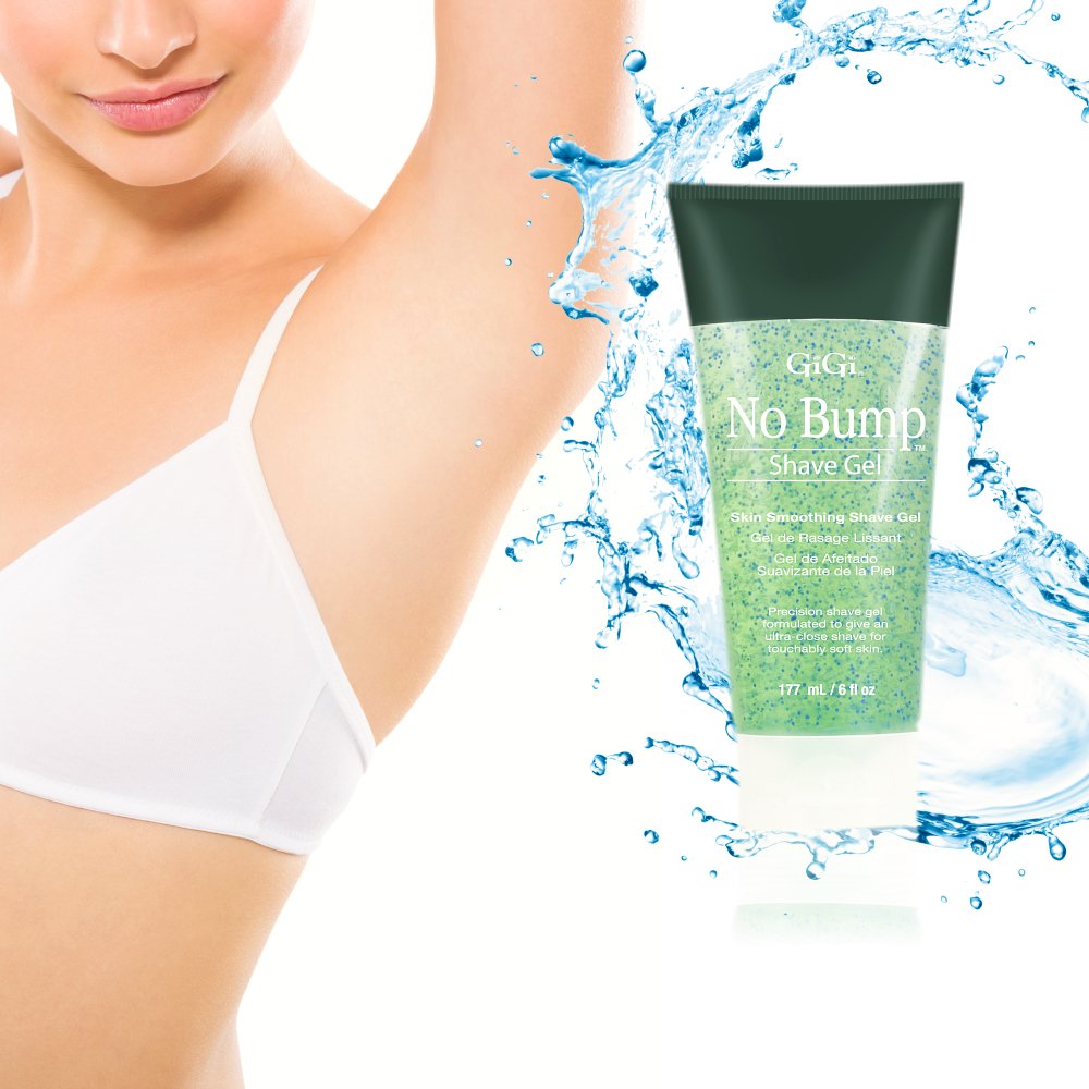 Aplicación fácil del gel GIGI No Bump en rostro y cuerpo