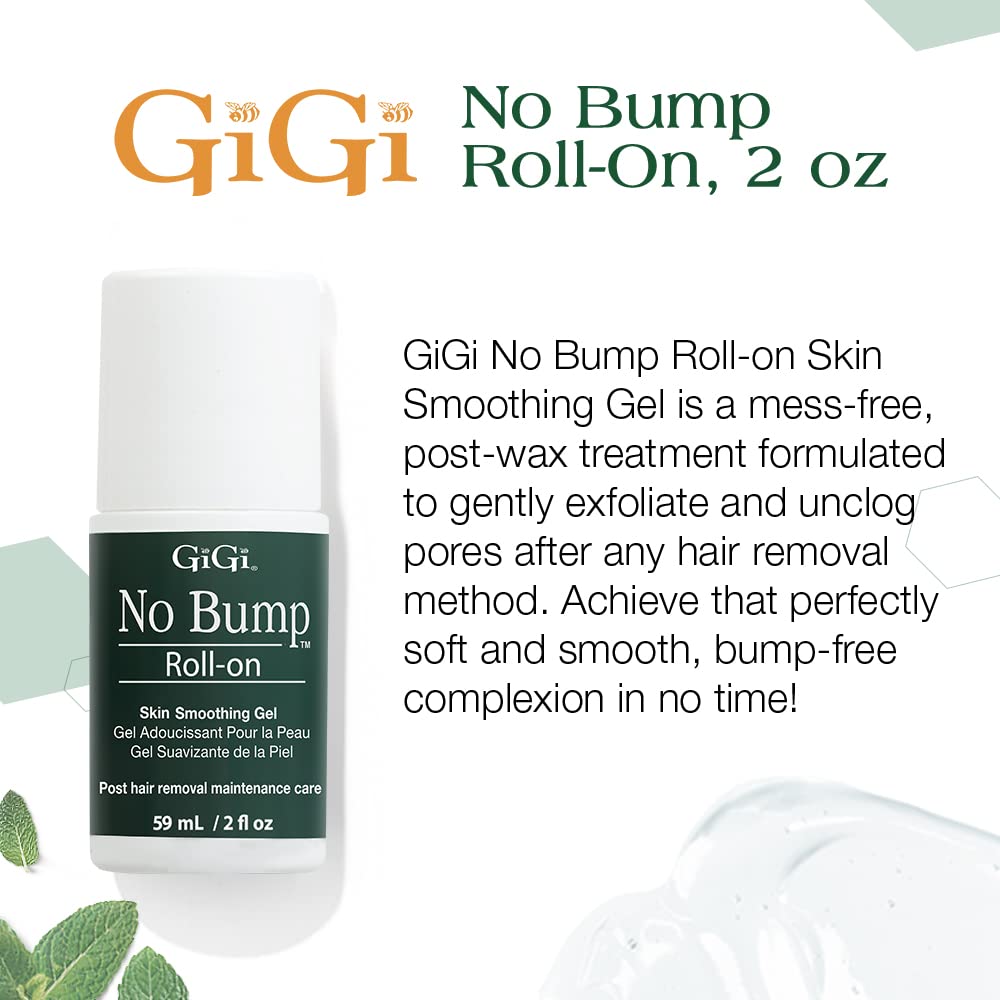GIGI No Bump Roller Gel: alivio suave tras depilación para piel sensible.