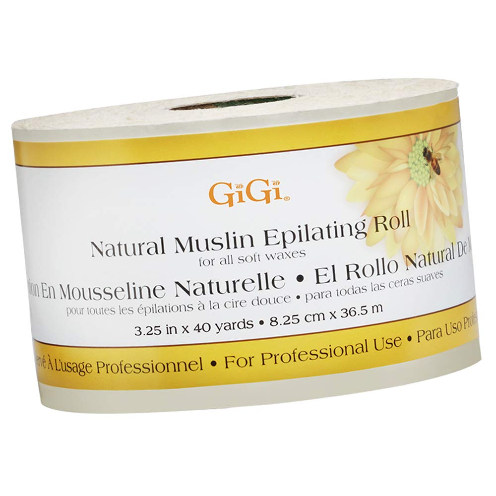 Rollo de muslin natural GIGI, 3,25 pulgadas, 40 yardas, depilación suave y precisa