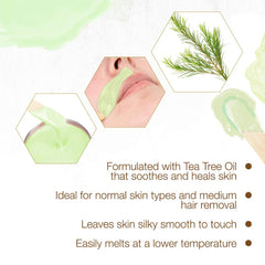 GiGi Tea Tree Crème Wax fórmula suave para piel sensible durante la depilación