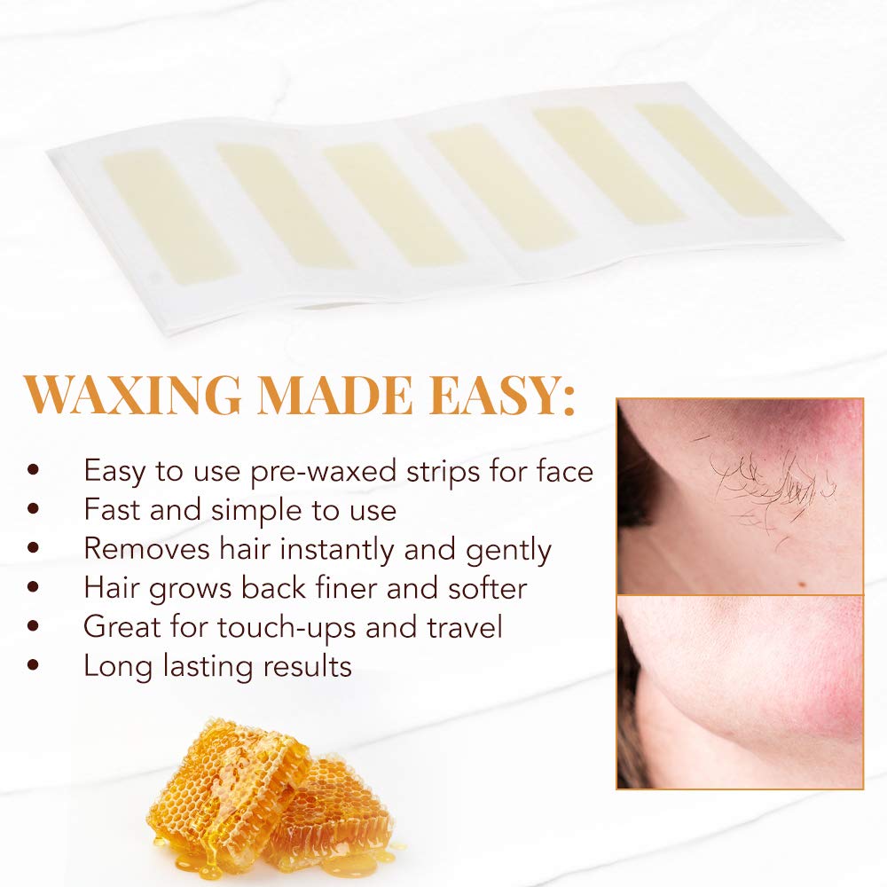 Tiras de cera facial ergonómicas GiGi, se adaptan a las curvas del rostro.