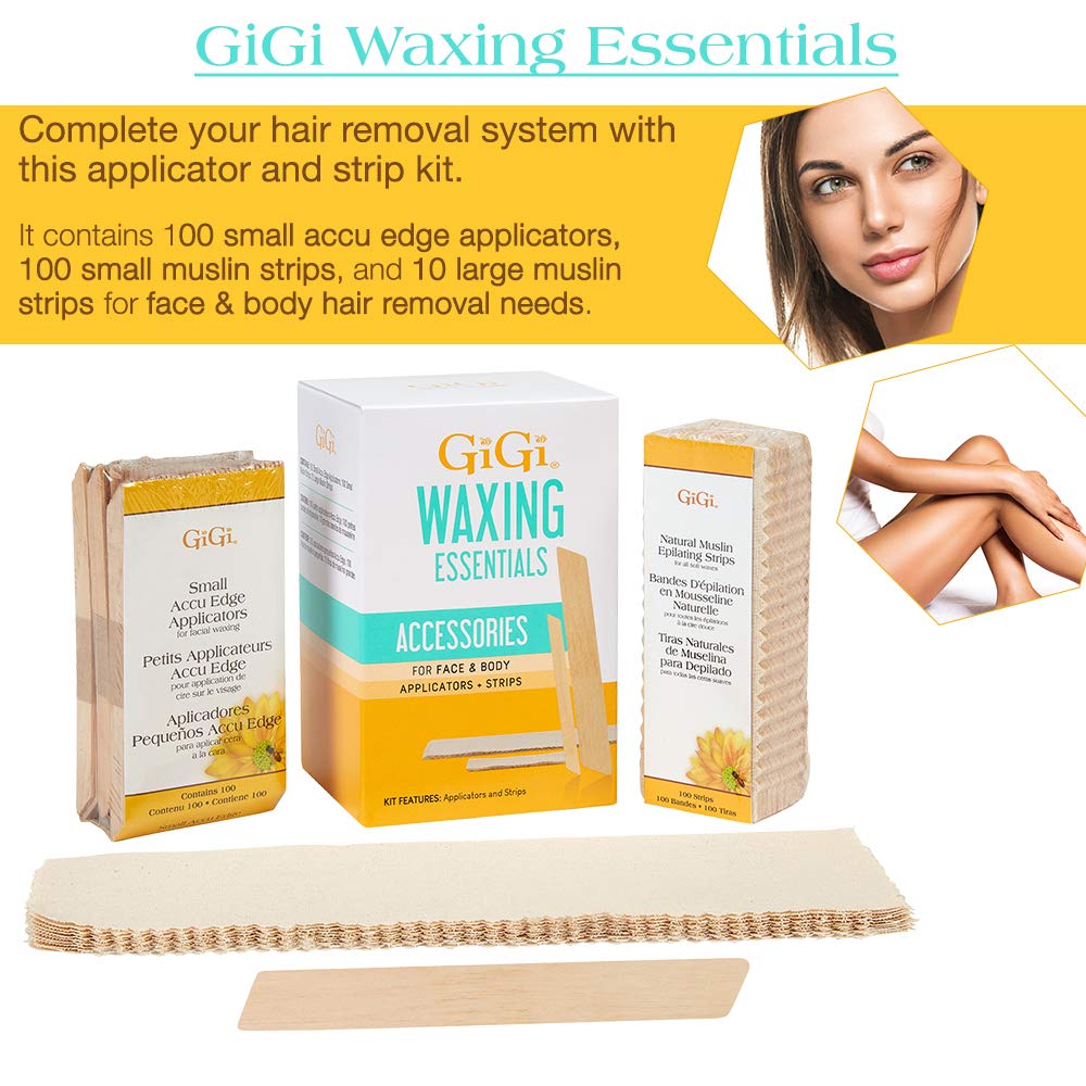 GIGI tiras de muselina pequeñas para depilación suave y rápida.