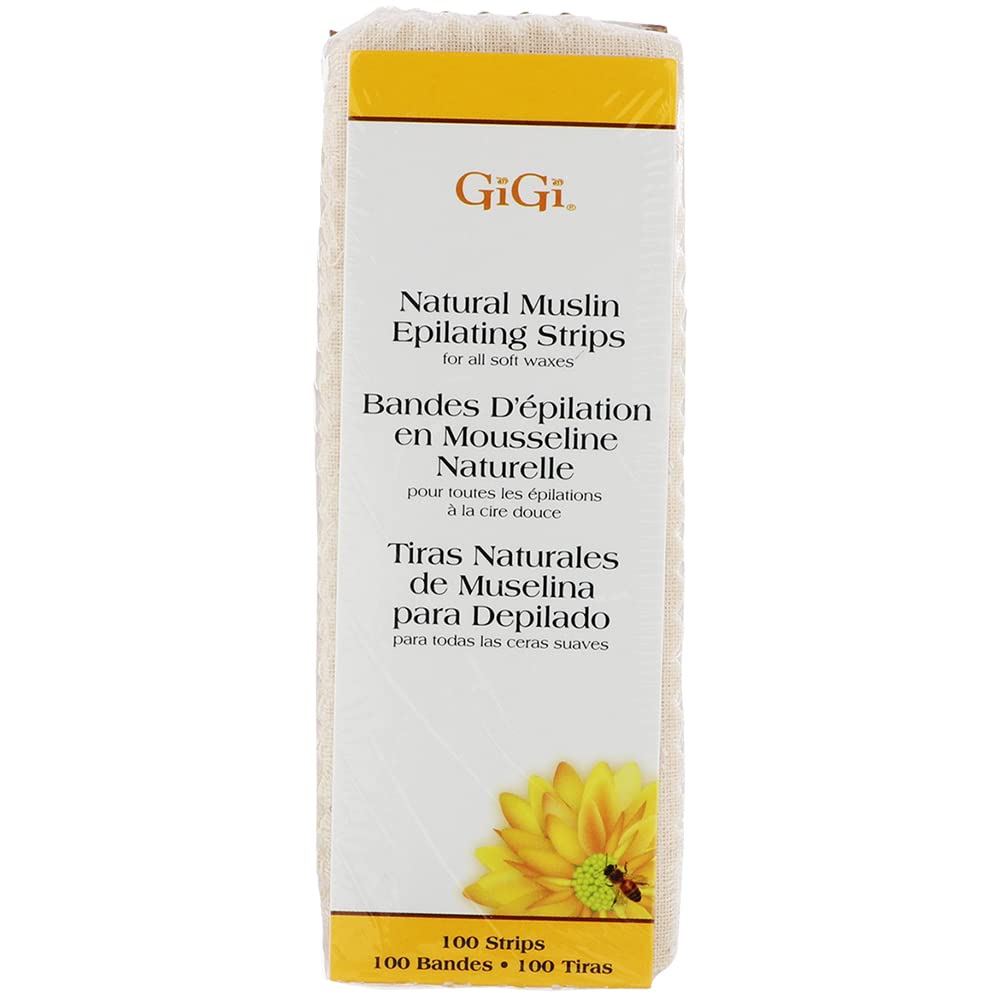 GiGi tiras de depilación de muselina natural pequeñas para uso en casa.