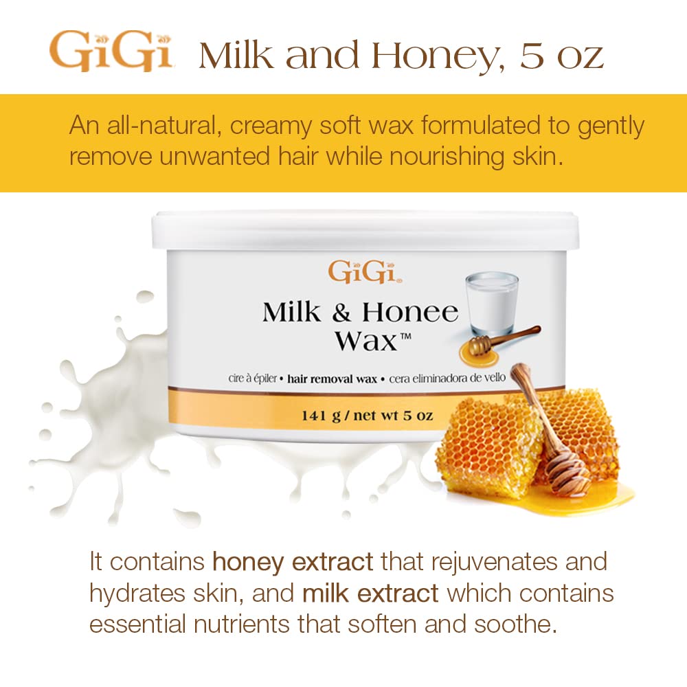 GiGi Honee Wax textura cremosa facilita depilación en axilas y zonas sensibles.