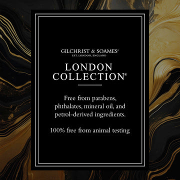 Ingredientes clave como té rojo y aceite de semilla de uva en Gilchrist & Soames London Collection Shampoo.