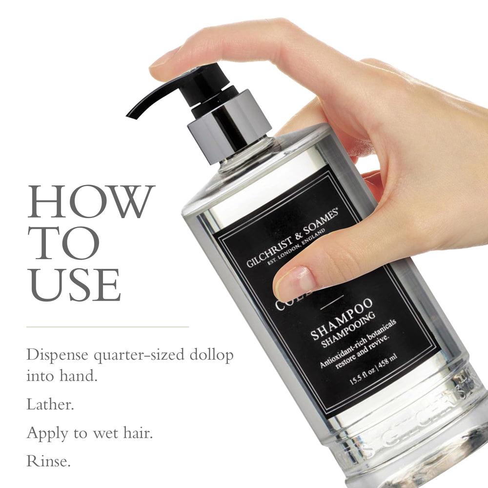Gilchrist & Soames London Collection Shampoo es libre de parabenos y ftalatos para uso diario.