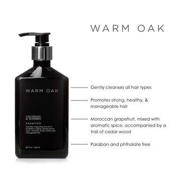 Gilchrist & Soames Warm Oak Shampoo, dosificador para aplicación suave.