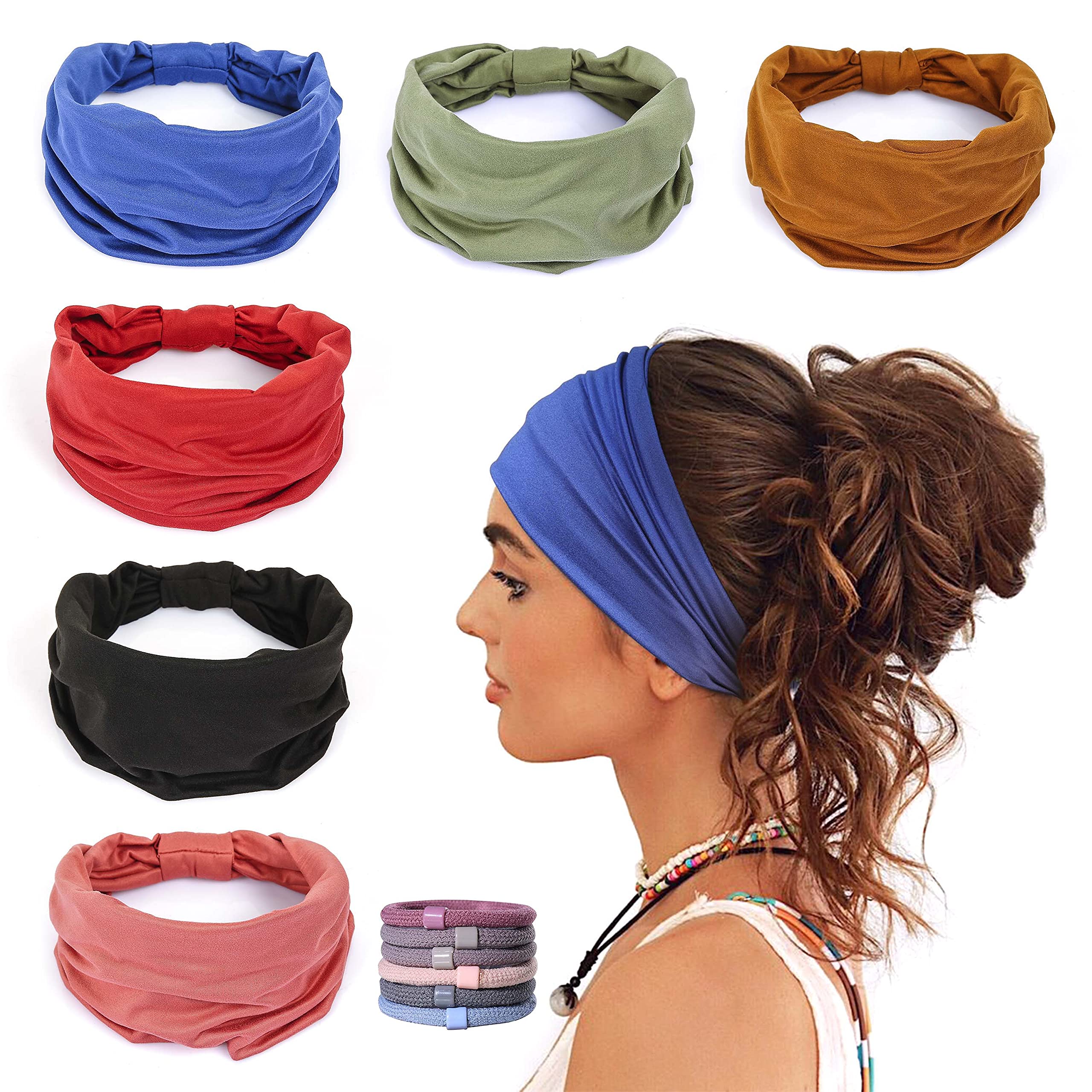 GiLi banda para la cabeza ancha de tela suave, absorbe sudor para entrenamiento cómodo.
