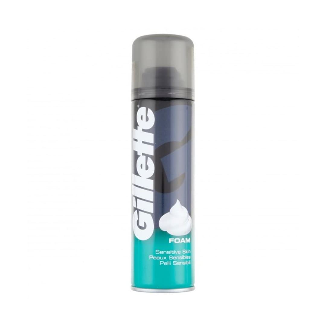 Gillette Clásica en botella, espuma suave para piel sensible y afeitado cómodo.
