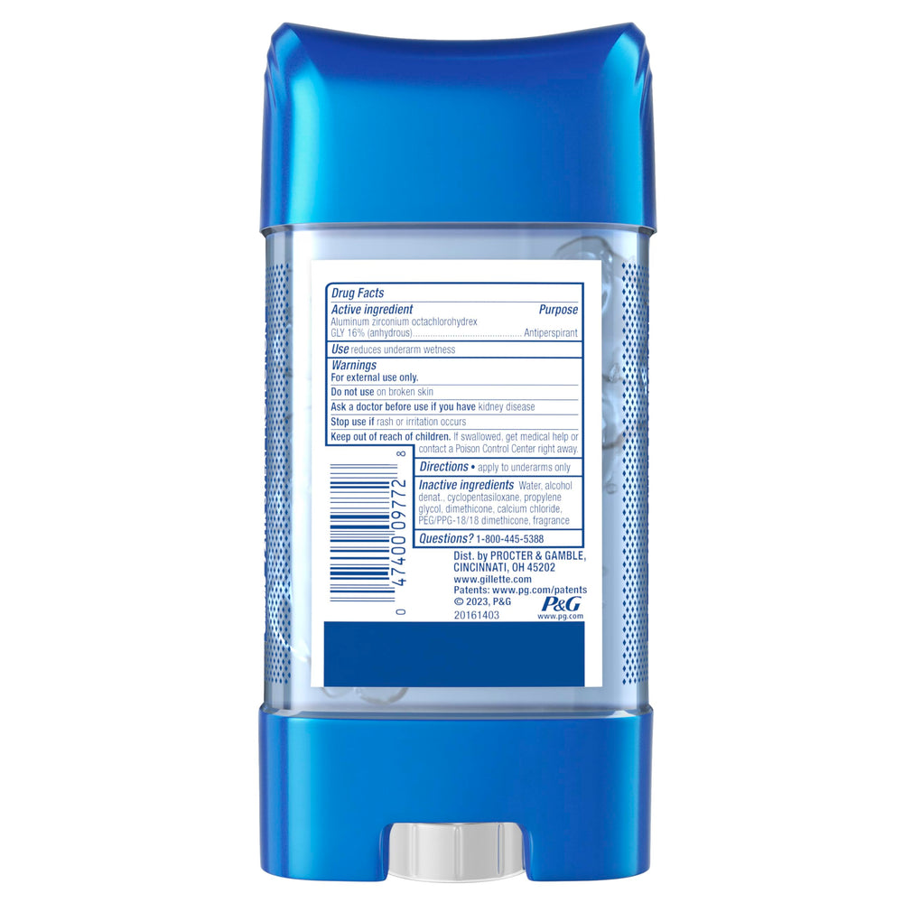 Gillette Clear Gel Frescura Todo el Día: sensación limpia que acompaña.
