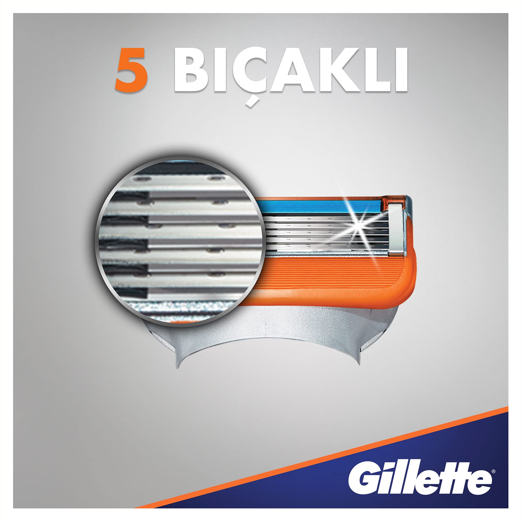 Gillette Fusion5, guardia suave y flexible que sigue las curvas del rostro.