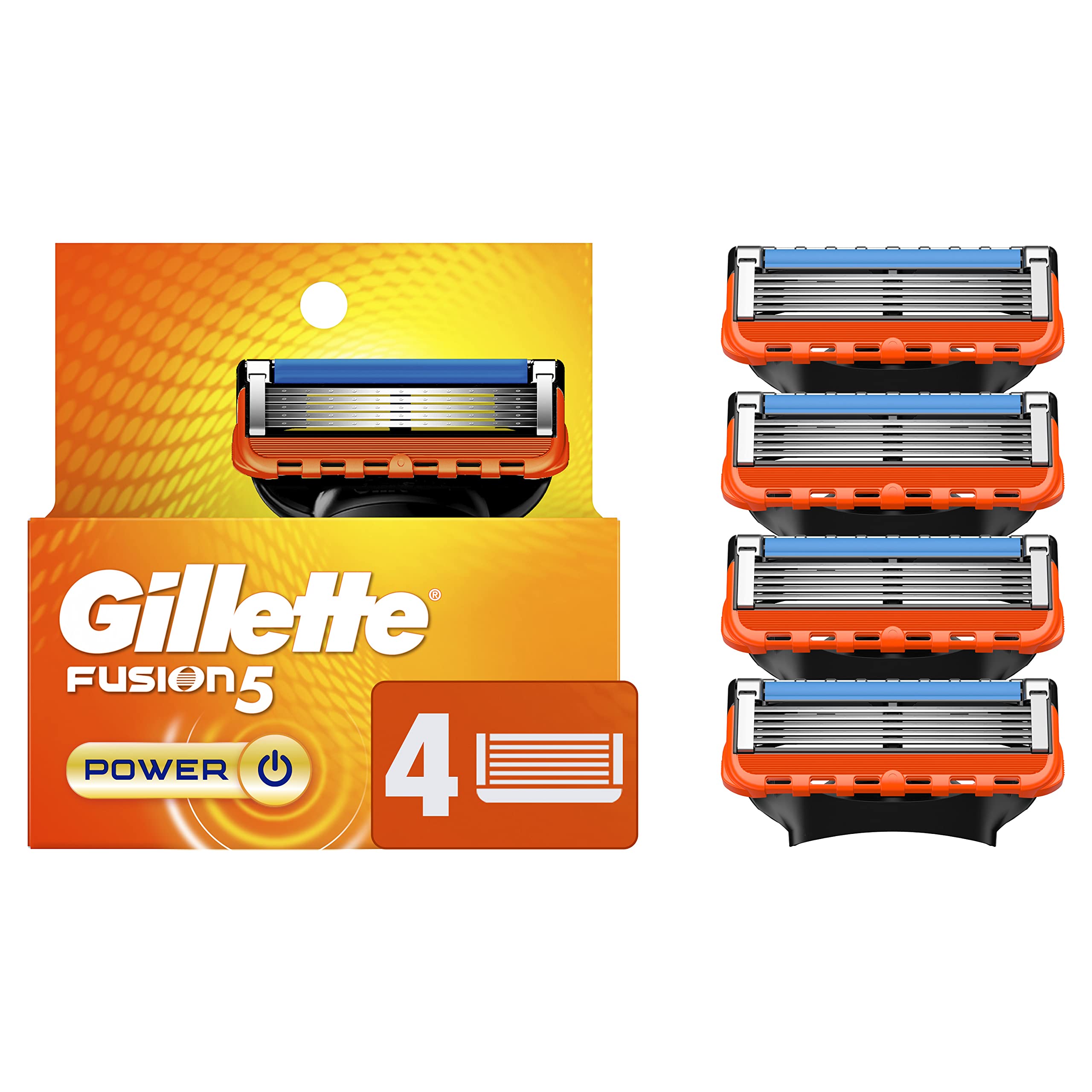 Gillette Fusion5 recambios: cuatro cuchillas, afeitado suave.