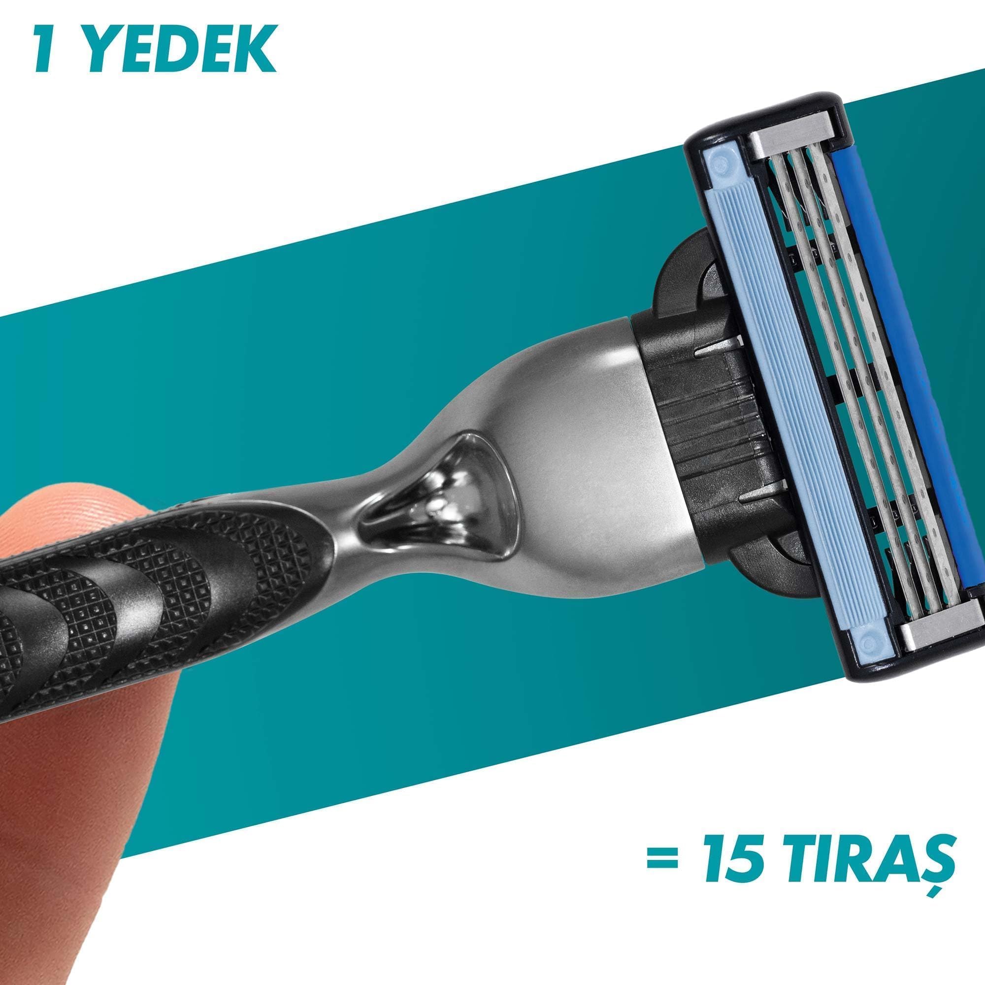 Mach3, imagen-05: triple filo para afeitado eficiente.